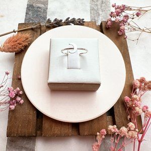 Sterling Silver Crescent Moon Ring | .925 Sterling Silver